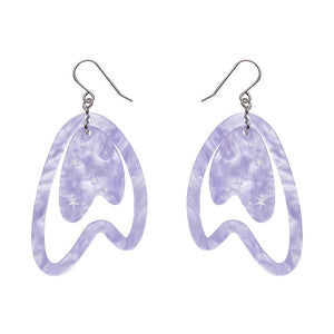 Atomic Boomerang Drop Earrings - Lilac  -  Erstwilder Essentials  -  Quirky Resin and Enamel Accessories