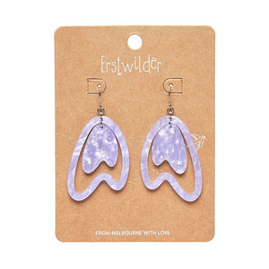Atomic Boomerang Drop Earrings - Lilac  -  Erstwilder Essentials  -  Quirky Resin and Enamel Accessories