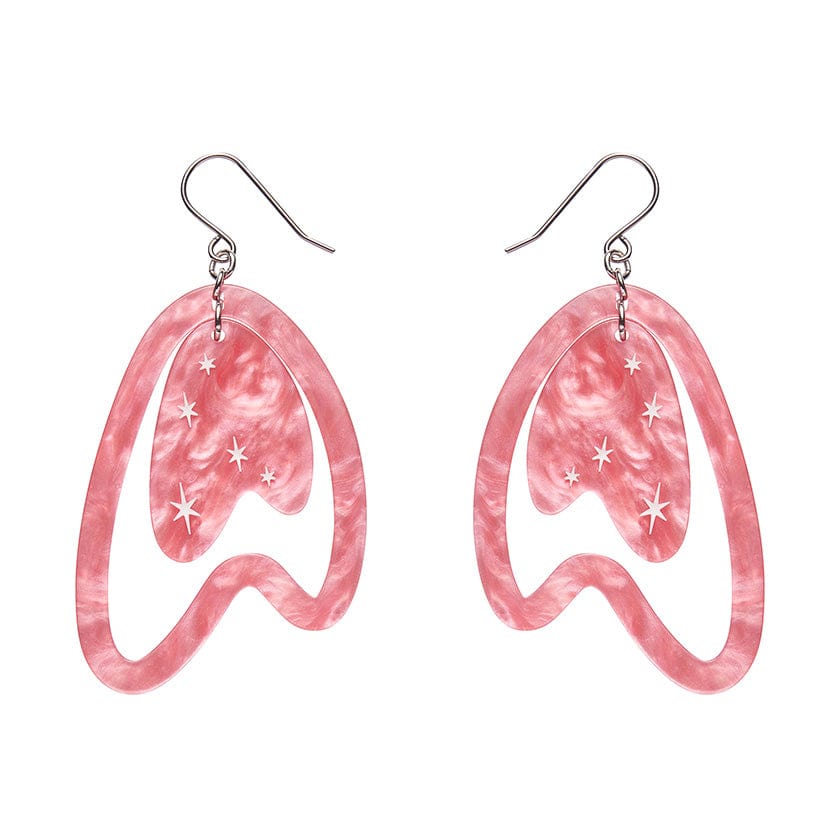 Atomic Boomerang Drop Earrings - Pink  -  Erstwilder Essentials  -  Quirky Resin and Enamel Accessories