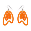 Atomic Boomerang Drop Earrings - Orange  -  Erstwilder Essentials  -  Quirky Resin and Enamel Accessories