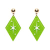 Atomic Diamond Drop Earrings - Green  -  Erstwilder Essentials  -  Quirky Resin and Enamel Accessories