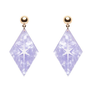 Atomic Diamond Drop Earrings - Lilac  -  Erstwilder Essentials  -  Quirky Resin and Enamel Accessories