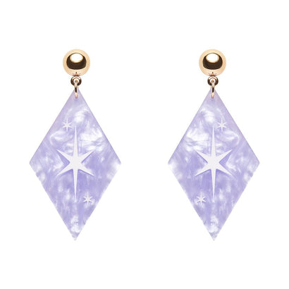 Atomic Diamond Drop Earrings - Lilac  -  Erstwilder Essentials  -  Quirky Resin and Enamel Accessories