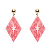 Atomic Diamond Drop Earrings - Pink  -  Erstwilder Essentials  -  Quirky Resin and Enamel Accessories