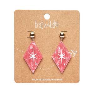 Atomic Diamond Drop Earrings - Pink  -  Erstwilder Essentials  -  Quirky Resin and Enamel Accessories