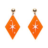 Atomic Diamond Drop Earrings - Orange  -  Erstwilder Essentials  -  Quirky Resin and Enamel Accessories