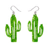 Cactus Drop Earrings - Light Green  -  Erstwilder Essentials  -  Quirky Resin and Enamel Accessories
