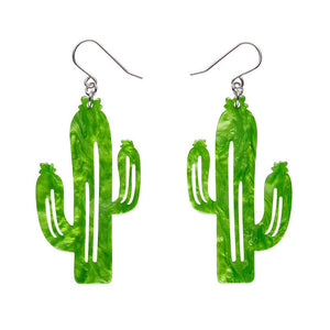 Cactus Drop Earrings - Light Green  -  Erstwilder Essentials  -  Quirky Resin and Enamel Accessories