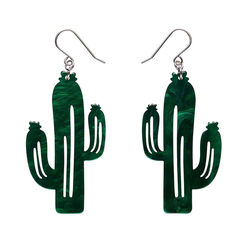 Cactus Drop Earrings Dark Green Erstwilder