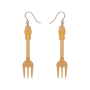 Fork, Please! Drop Earrings - Gold  -  Erstwilder Essentials  -  Quirky Resin and Enamel Accessories