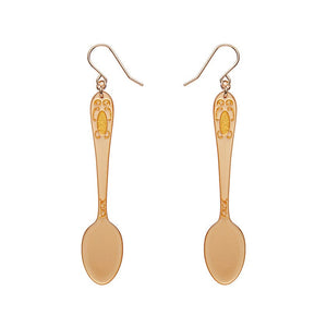 Spoon, Please! Drop Earrings - Gold  -  Erstwilder Essentials  -  Quirky Resin and Enamel Accessories