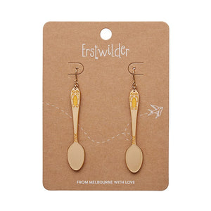 Spoon, Please! Drop Earrings - Gold  -  Erstwilder Essentials  -  Quirky Resin and Enamel Accessories