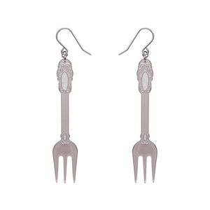 Fork, Please! Drop Earrings - Silver  -  Erstwilder Essentials  -  Quirky Resin and Enamel Accessories