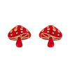 Mushroom Stud Earrings - Red  -  Erstwilder Essentials  -  Quirky Resin and Enamel Accessories