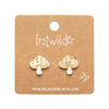 Mushroom Stud Earrings - Cream  -  Erstwilder Essentials  -  Quirky Resin and Enamel Accessories