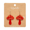 Mushroom Drop Earrings - Red  -  Erstwilder Essentials  -  Quirky Resin and Enamel Accessories