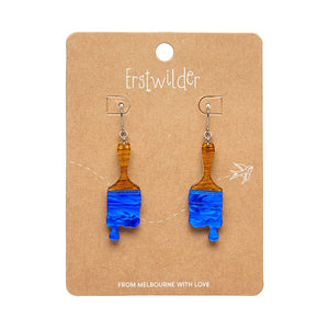 Paint Brush Ripple Drop Earrings - Blue  -  Erstwilder Essentials  -  Quirky Resin and Enamel Accessories