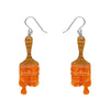Paint Brush Ripple Drop Earrings - Orange