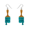 Paint Brush Ripple Drop Earrings - Teal  -  Erstwilder Essentials  -  Quirky Resin and Enamel Accessories