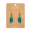 Paint Brush Ripple Drop Earrings - Teal  -  Erstwilder Essentials  -  Quirky Resin and Enamel Accessories