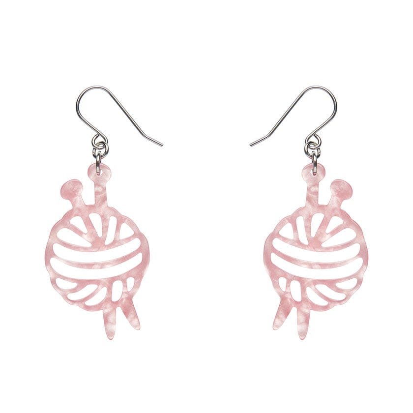 Ball Of Yarn Ripple Drop Earrings - Pink  -  Erstwilder Essentials  -  Quirky Resin and Enamel Accessories