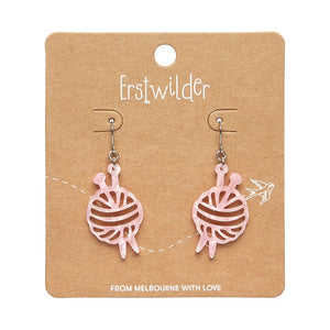 Ball Of Yarn Ripple Drop Earrings - Pink  -  Erstwilder Essentials  -  Quirky Resin and Enamel Accessories