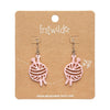 Ball Of Yarn Ripple Drop Earrings - Pink