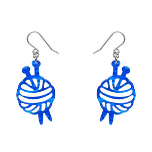 Ball Of Yarn Ripple Drop Earrings - Blue  -  Erstwilder Essentials  -  Quirky Resin and Enamel Accessories
