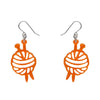 Ball Of Yarn Ripple Drop Earrings - Orange  -  Erstwilder Essentials  -  Quirky Resin and Enamel Accessories
