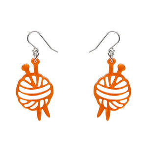 Ball Of Yarn Ripple Drop Earrings - Orange  -  Erstwilder Essentials  -  Quirky Resin and Enamel Accessories