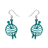 Ball Of Yarn Ripple Drop Earrings - Teal