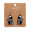 Bone Kitty Drop Earrings - Black  -  Erstwilder Essentials  -  Quirky Resin and Enamel Accessories