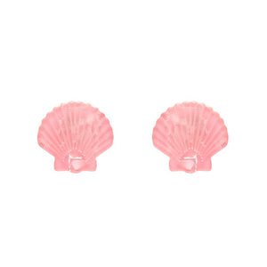 Sea Shell Stud Earrings - Pale Pink  -  Erstwilder Essentials  -  Quirky Resin and Enamel Accessories