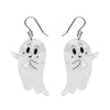Ghost Drop Earrings - White  -  Erstwilder Essentials  -  Quirky Resin and Enamel Accessories