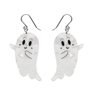 Ghost Drop Earrings - White  -  Erstwilder Essentials  -  Quirky Resin and Enamel Accessories