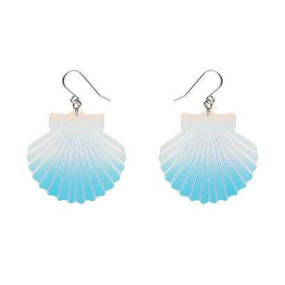 Sea Shell Drop Earrings - Iridescent  -  Erstwilder Essentials  -  Quirky Resin and Enamel Accessories