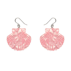 Sea Shell Drop Earrings - Pale Pink  -  Erstwilder Essentials  -  Quirky Resin and Enamel Accessories