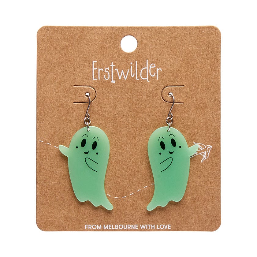 Ghost Drop Earrings - Glow in the Dark  -  Erstwilder Essentials  -  Quirky Resin and Enamel Accessories