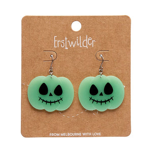 Jack O Lantern Drop Earrings - Glow in the Dark  -  Erstwilder Essentials  -  Quirky Resin and Enamel Accessories