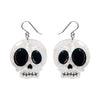 Skull Drop Earrings - White  -  Erstwilder Essentials  -  Quirky Resin and Enamel Accessories