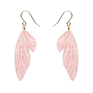 Fairy Wings Drop Earrings - Pink  -  Erstwilder Essentials  -  Quirky Resin and Enamel Accessories