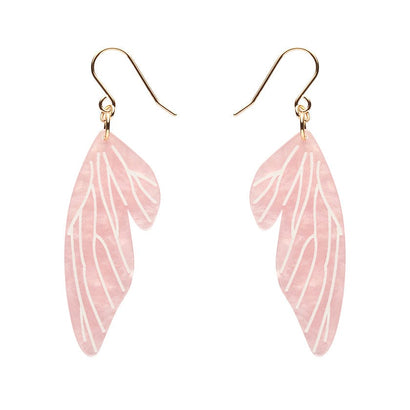 Fairy Wings Drop Earrings - Pink  -  Erstwilder Essentials  -  Quirky Resin and Enamel Accessories