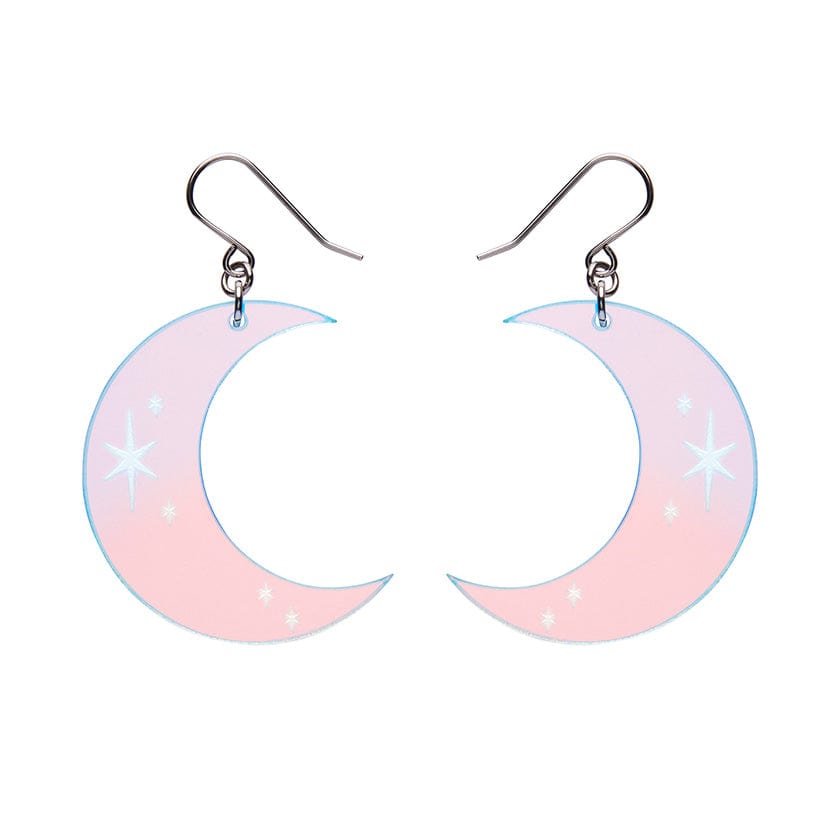 Half Moon Drop Earrings - Iridescent  -  Erstwilder Essentials  -  Quirky Resin and Enamel Accessories