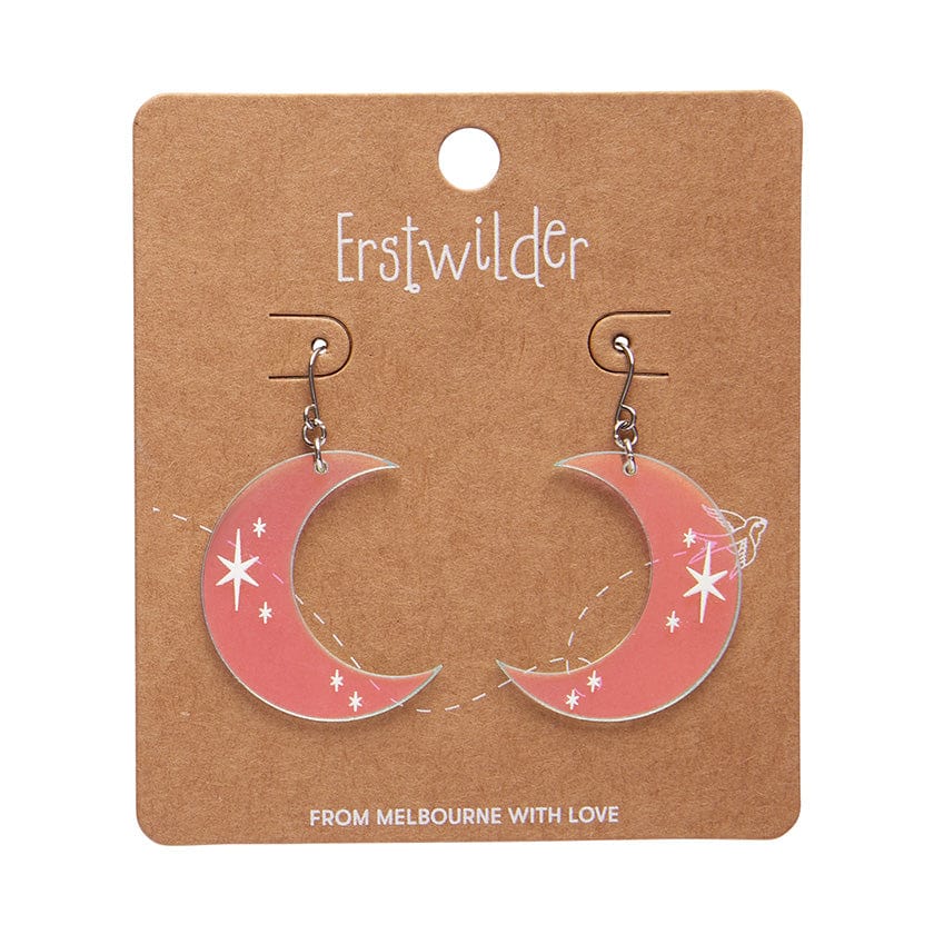 Half Moon Drop Earrings - Iridescent  -  Erstwilder Essentials  -  Quirky Resin and Enamel Accessories