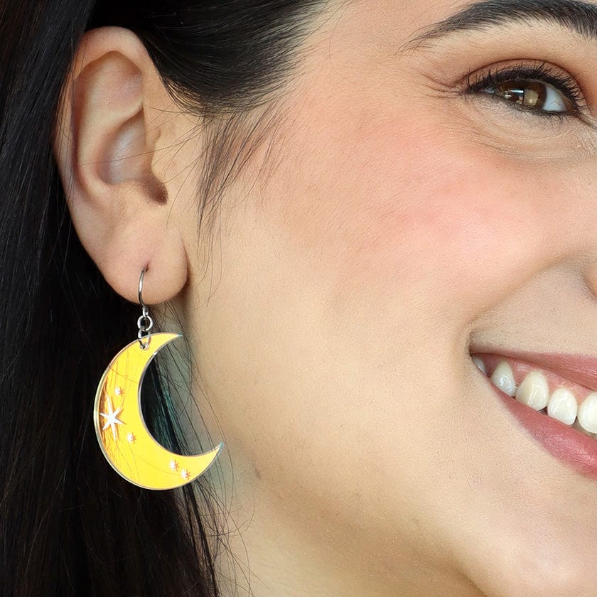 Half Moon Drop Earrings Iridescent - Main Image