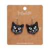 Black Cat Drop Earrings - Black  -  Erstwilder Essentials  -  Quirky Resin and Enamel Accessories