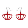 Royal Crown Drop Earrings - Red  -  Erstwilder Essentials  -  Quirky Resin and Enamel Accessories