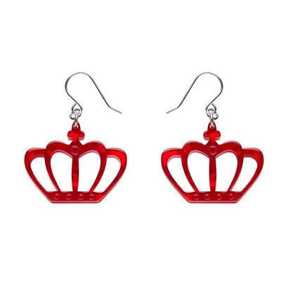 Royal Crown Drop Earrings - Red  -  Erstwilder Essentials  -  Quirky Resin and Enamel Accessories
