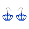 Royal Crown Drop Earrings - Blue  -  Erstwilder Essentials  -  Quirky Resin and Enamel Accessories