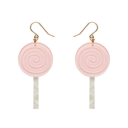 Lollypop Drop Earrings - Light Pink  -  Erstwilder Essentials  -  Quirky Resin and Enamel Accessories